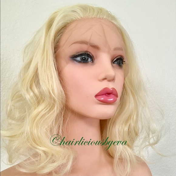 Accessories - Bob wig blonde wavy layered swiss lace front